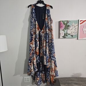LULU's NWT Desert Trip Floral Print High-Low Sleeveless Wrap Dress